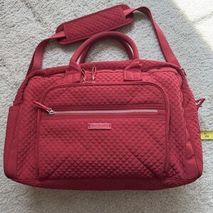 Vera Bradley Iconic Compact Weekender Travel Bag Cardinal Red NWOT (No49)